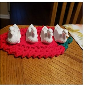 Vintage Set Of 4  SHAFFORD Porcelain Napkins Rings